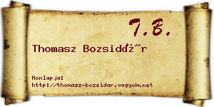Thomasz Bozsidár névjegykártya